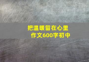 把温暖留在心里作文600字初中