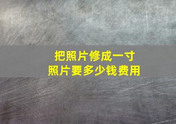 把照片修成一寸照片要多少钱费用