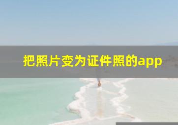 把照片变为证件照的app