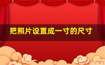 把照片设置成一寸的尺寸