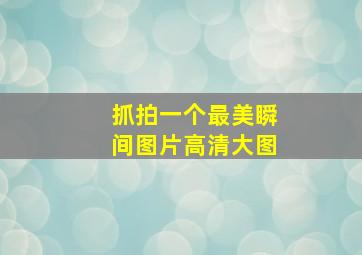 抓拍一个最美瞬间图片高清大图