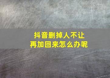 抖音删掉人不让再加回来怎么办呢