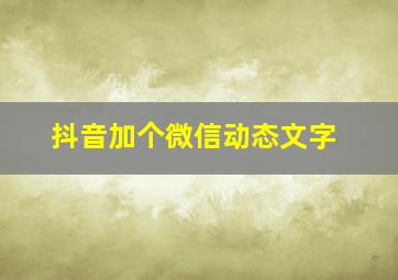 抖音加个微信动态文字