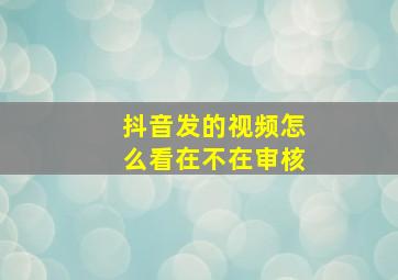 抖音发的视频怎么看在不在审核