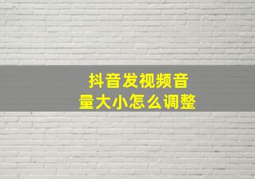 抖音发视频音量大小怎么调整