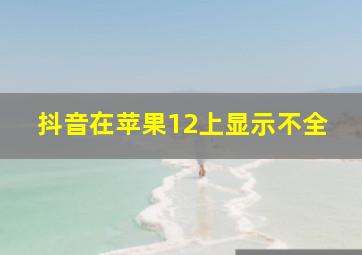 抖音在苹果12上显示不全