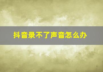 抖音录不了声音怎么办