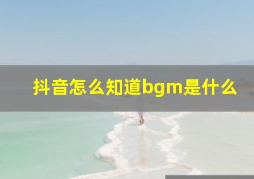 抖音怎么知道bgm是什么