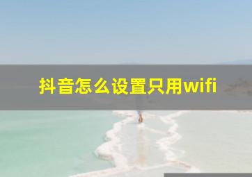 抖音怎么设置只用wifi