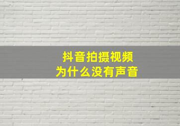 抖音拍摄视频为什么没有声音