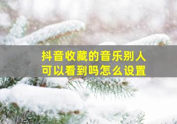 抖音收藏的音乐别人可以看到吗怎么设置