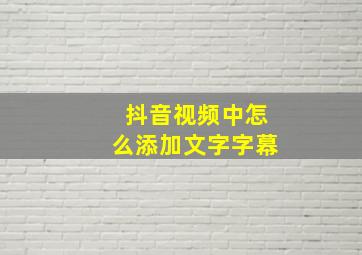 抖音视频中怎么添加文字字幕