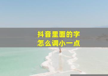 抖音里面的字怎么调小一点