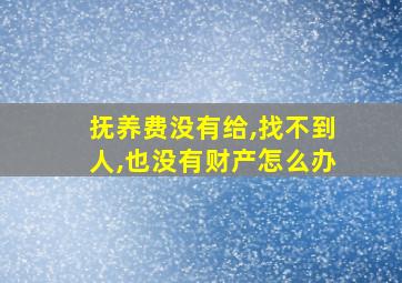 抚养费没有给,找不到人,也没有财产怎么办