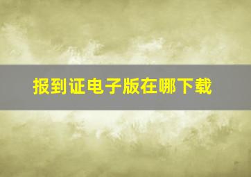 报到证电子版在哪下载