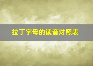 拉丁字母的读音对照表