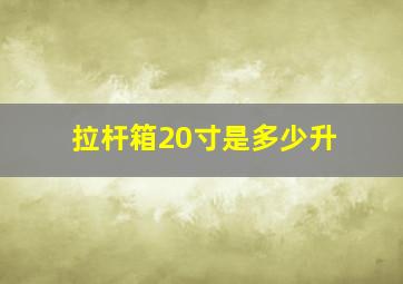 拉杆箱20寸是多少升