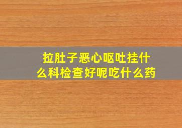 拉肚子恶心呕吐挂什么科检查好呢吃什么药