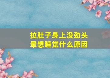 拉肚子身上没劲头晕想睡觉什么原因