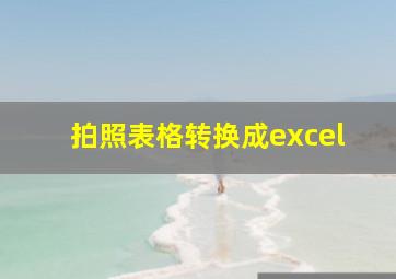 拍照表格转换成excel