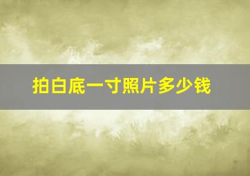 拍白底一寸照片多少钱