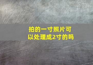 拍的一寸照片可以处理成2寸的吗