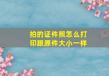 拍的证件照怎么打印跟原件大小一样