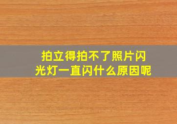 拍立得拍不了照片闪光灯一直闪什么原因呢