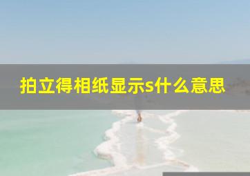 拍立得相纸显示s什么意思