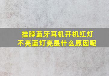 挂脖蓝牙耳机开机红灯不亮蓝灯亮是什么原因呢