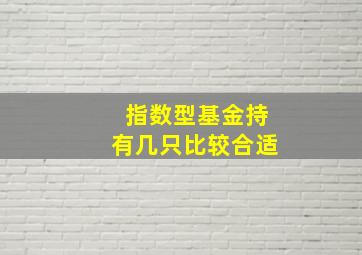 指数型基金持有几只比较合适