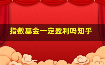 指数基金一定盈利吗知乎