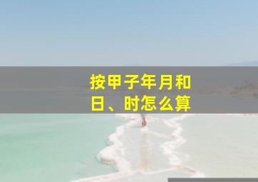 按甲子年月和日、时怎么算