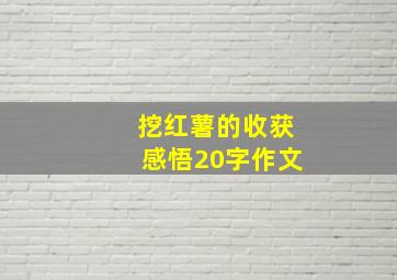 挖红薯的收获感悟20字作文