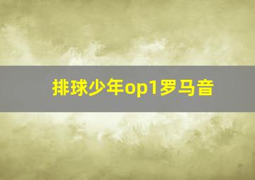 排球少年op1罗马音