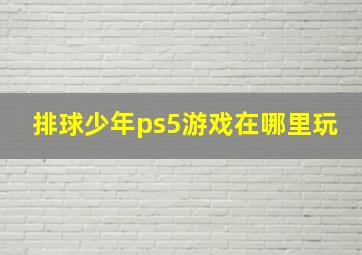 排球少年ps5游戏在哪里玩