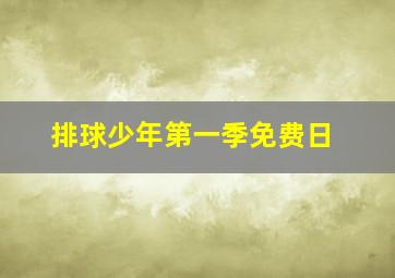 排球少年第一季免费日