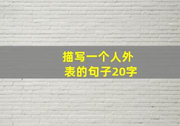 描写一个人外表的句子20字