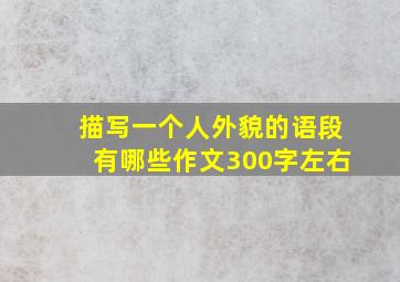 描写一个人外貌的语段有哪些作文300字左右