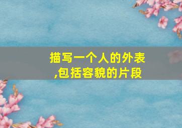 描写一个人的外表,包括容貌的片段