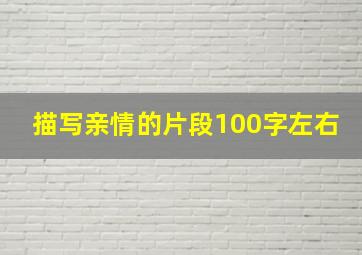 描写亲情的片段100字左右