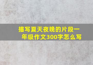 描写夏天夜晚的片段一年级作文300字怎么写