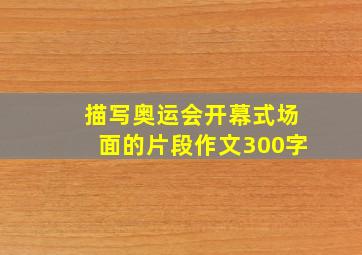 描写奥运会开幕式场面的片段作文300字