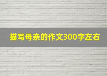 描写母亲的作文300字左右