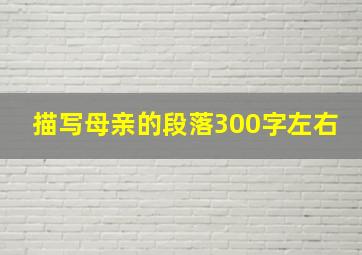 描写母亲的段落300字左右