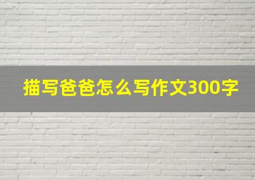 描写爸爸怎么写作文300字