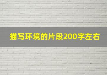 描写环境的片段200字左右