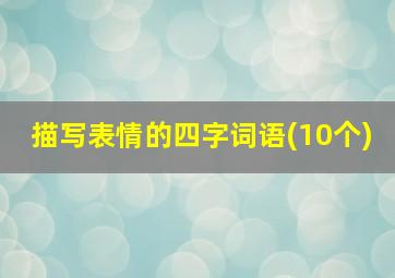 描写表情的四字词语(10个)