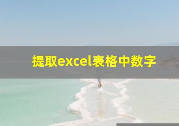 提取excel表格中数字