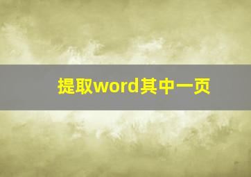 提取word其中一页